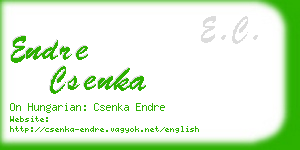 endre csenka business card